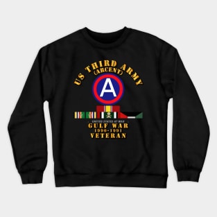 3rd US Army - Gulf War 1990 - 1991 w Svc and SWASM 2 stars Crewneck Sweatshirt